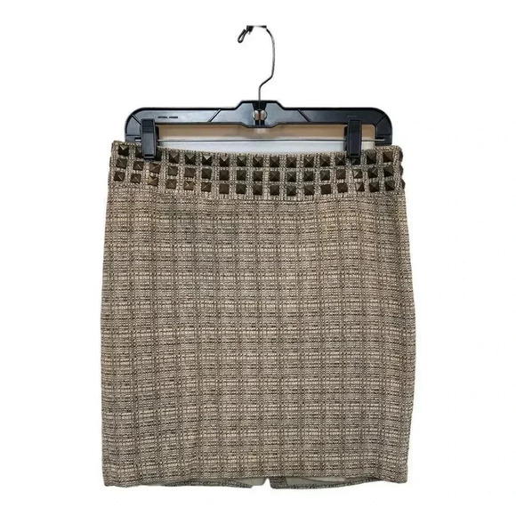 The Limited Tan Studded Tweed‎ Skirt Women’s Size 4 - Picture 1 of 3